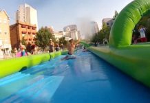 Giant Slip and Slide Comes to NYC Slip and Slide Free