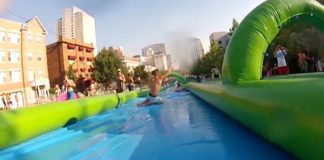 Giant Slip and Slide Comes to NYC Slip and Slide Free